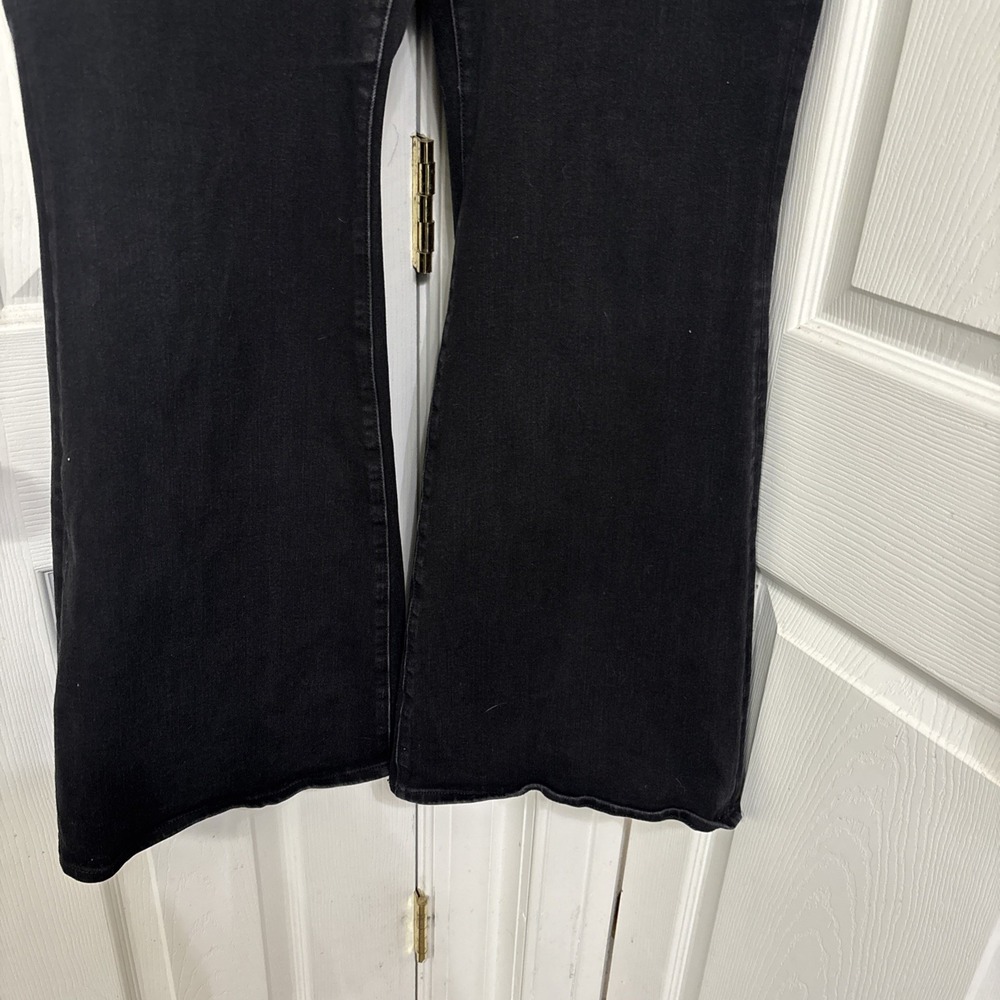 American Eagle Super High Rise Flare Jeans Womens 18 LONG Black Dream Stretch - Picture 5 of 12